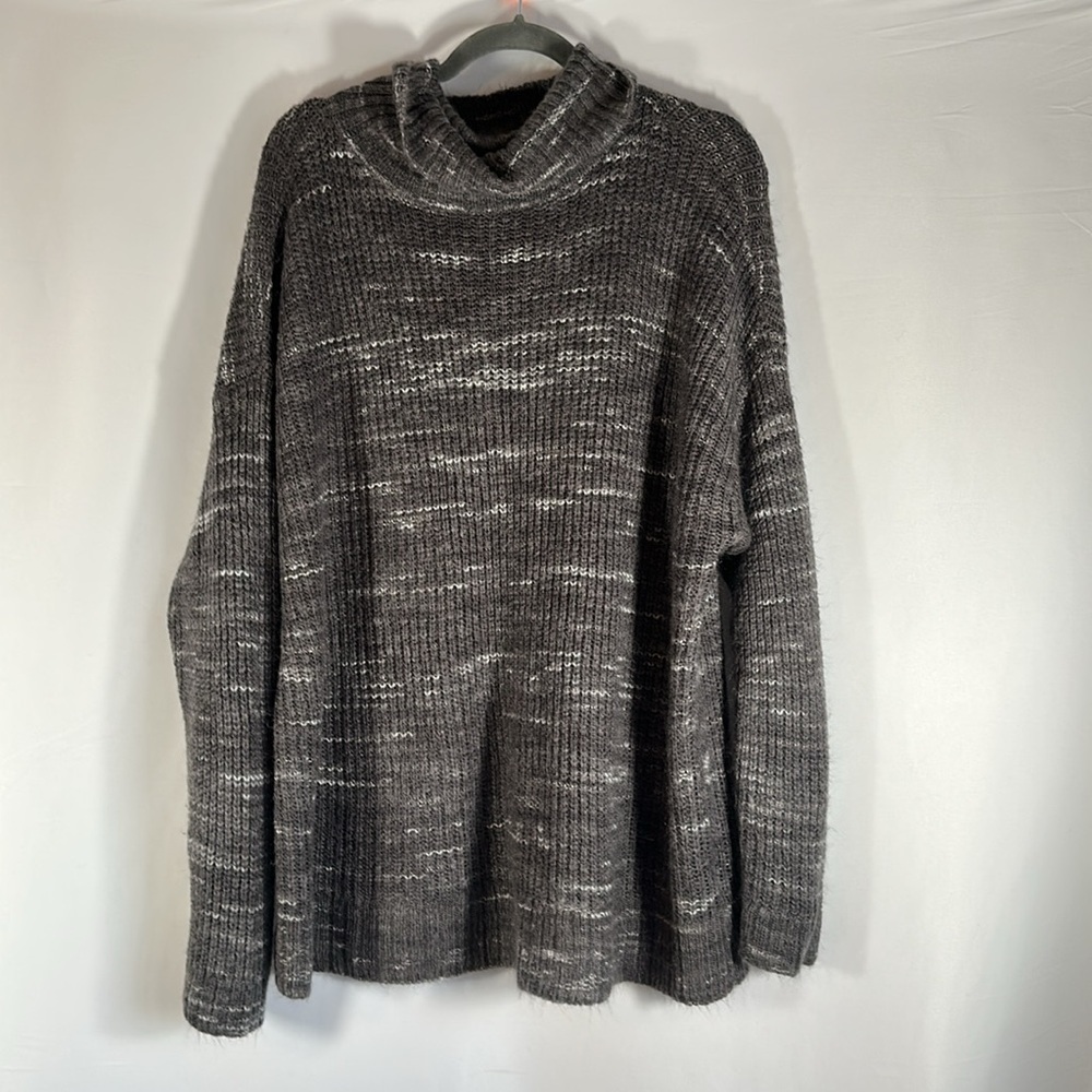 Torrid Dark Grey Space-Dye Turtleneck Knit Pullover Sweater